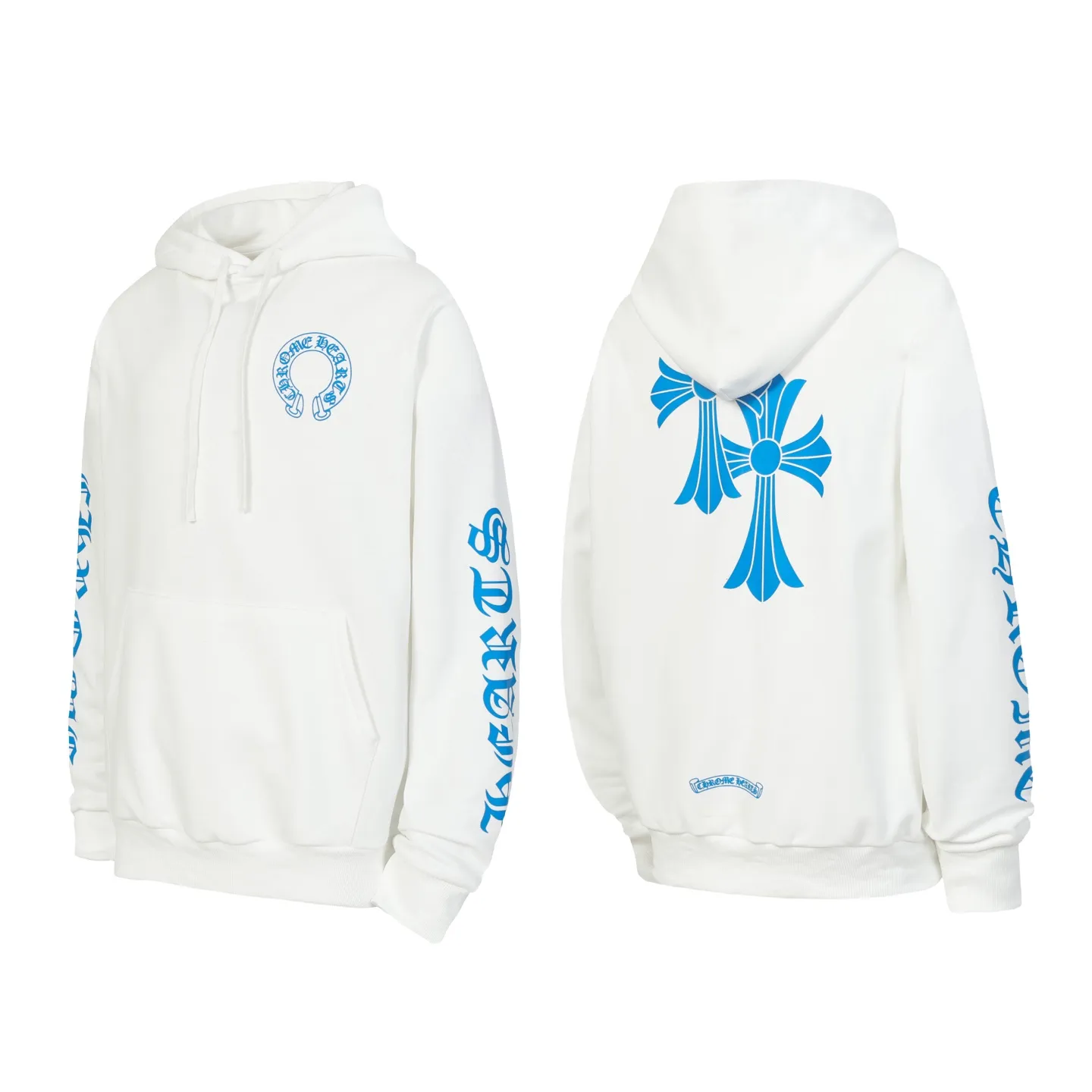 P240 Cross-border running quantity model, please do not place an order if you pursue quality - Chrome Hearts/Chrome Heart Cross ✝️ Sanskrit printed hooded sweatshirt - High weight, high density and high quality. The wool is soft, delicate and skin-friendly. It feels soft and silky. It has excellent warmth and skin-friendly properties - Custom-woven and dyed, no color difference. No matter the fabric or workmanship details, it beats the ordinary version on the market - Hardware zipper accessories are all customized, full of details -Colour: black white -Size: S M L XL